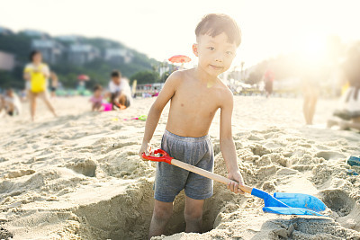 Children playing on the beach