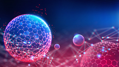 Geometric and Futuristic digital blockchain fintech technology.