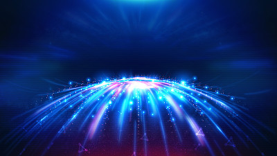 Geometric and Futuristic digital blockchain fintech technology.