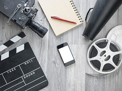 Cinema Film Production Equipments On Floor