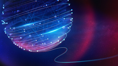 Geometric and Futuristic digital blockchain fintech technology.