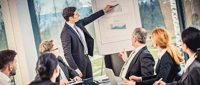 Business analyst explains his findings