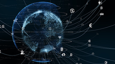 5G and AI technology, Global communication network concept.