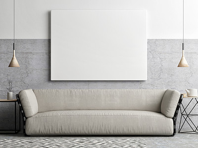 Mock up poster in living room