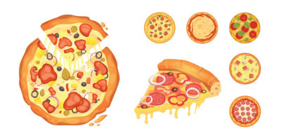 Thinly sliced pepperoni is a popular pizza. Italian cook and pizzas delivery.