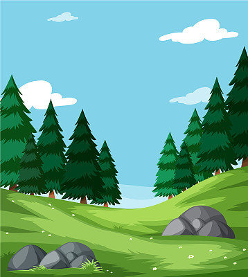 flat nature green landscape