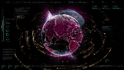 Futuristic Holographic Earth Head Up Display