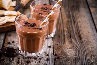 Chocolate smoothie with banana