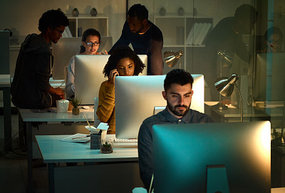 It's an office filled with great minds powering through the night