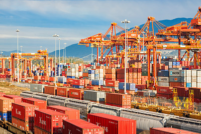 Cargo Terminal at Port of Vancouver British Columbia Canada