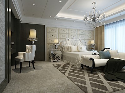 3d render of luxury bedroom