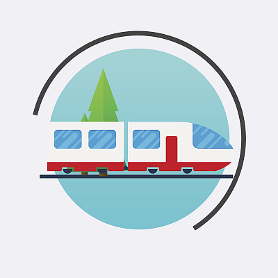 Modern train icon. Vector travel concept background. Flat design