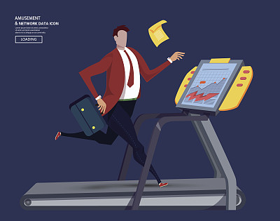businessman on the treadmill