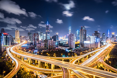 Shanghai Highway at Night