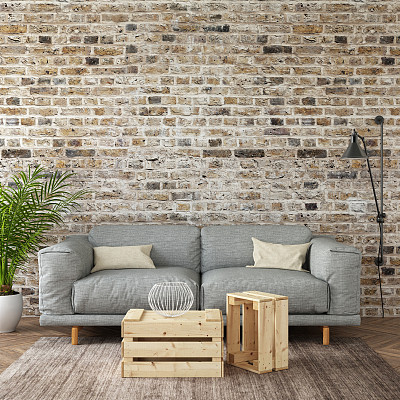 Interior hipster mock up wall background