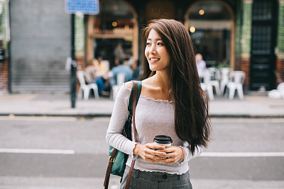 Young student in the city