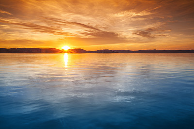 Sunset over water