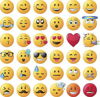 smileys emoticon vector set