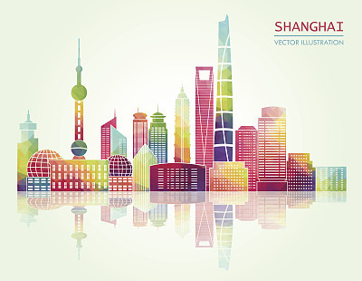 Shanghai skyline. Vector illustration