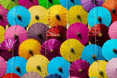 Colored umbrellas