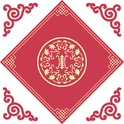 Auspicious patterns and frames of Chinese style