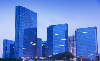 commercial building at night