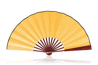 Chinese fan (Clipping path!) isolated on white background