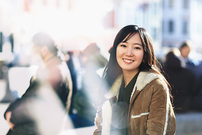 Beautiful japanese woman in Copenhagen, portrait