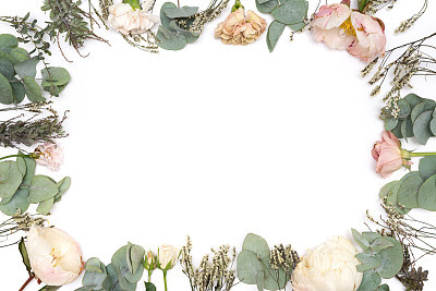 frame from flowers with space for text