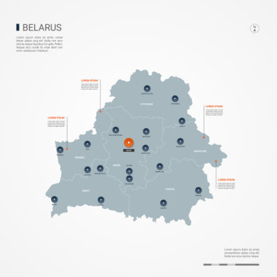 Belarus infographic map vector illustration.