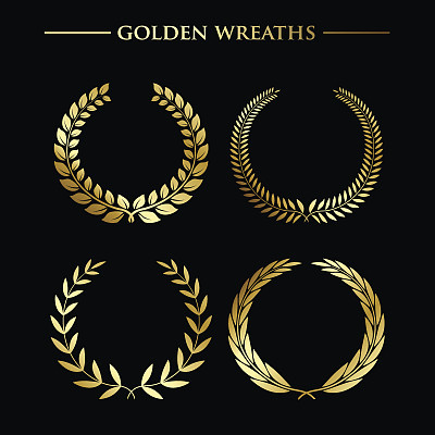 Set of  golden wreaths
