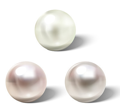 Realistic different colors pearls set. Eps 10.