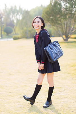 female student in the park