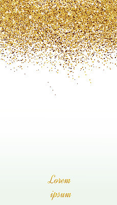 Invitations with gold glitter texture.