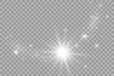 Vector transparent sunlight special lens flare light effect. Sun flash with rays and spotlight