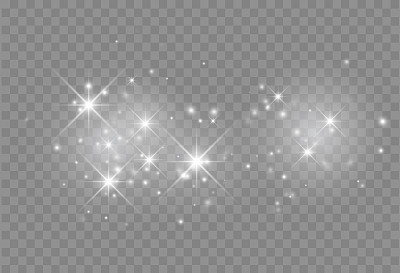 Glowing light effect with glitter