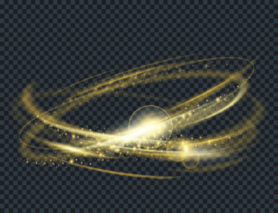 Vector set of glow lightning flare with sparkles isolated on black background. For illustration template art design. Transparent light effects