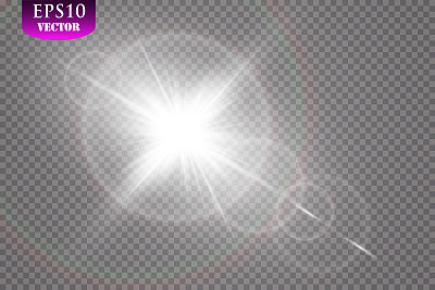 Vector transparent sunlight special lens flare light effect
