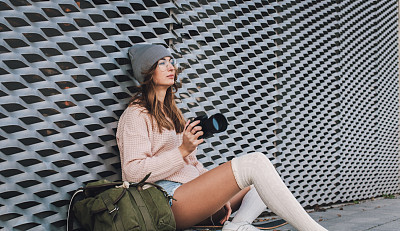 Woman with camera