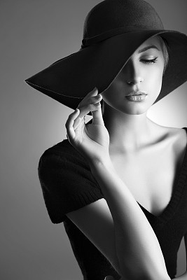 Beautiful woman in retro style