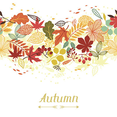 Background of stylized autumn leaves for greeting cards.