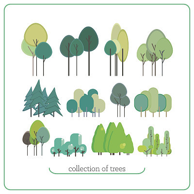 Set flat landscape elements