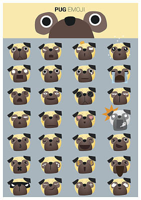 Pug emoji icons