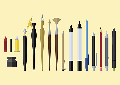 artist tools flat design