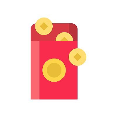 Red envelope vector, Chinese New Year related flat icon