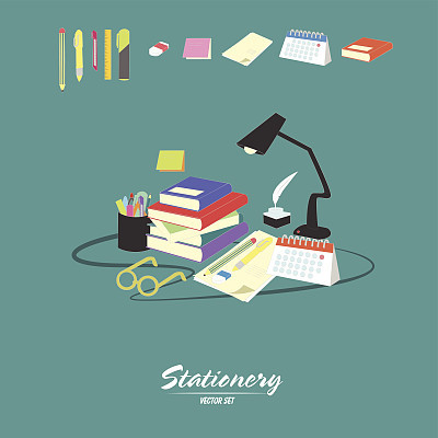 Stationery vector set