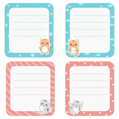 Cute cards or stickers with cats.