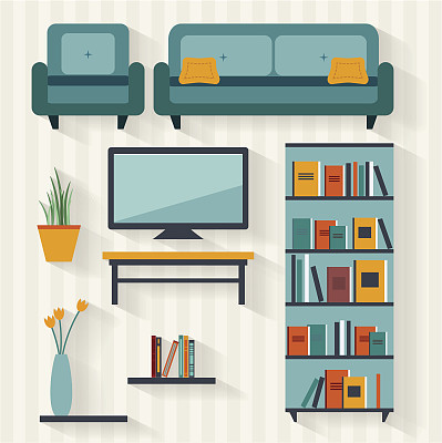 Living room flat illustration