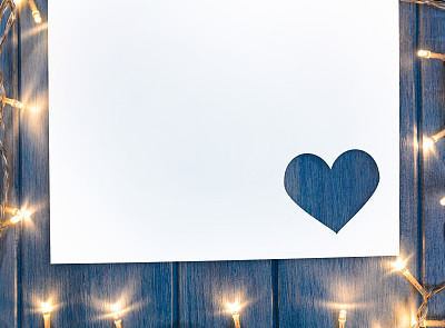 Festive heart shaped Valentine day cut paper