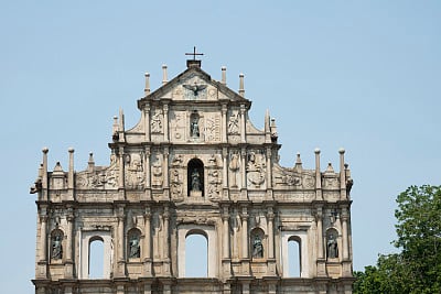 Facade of the ruins of St Paul's Church in Macau